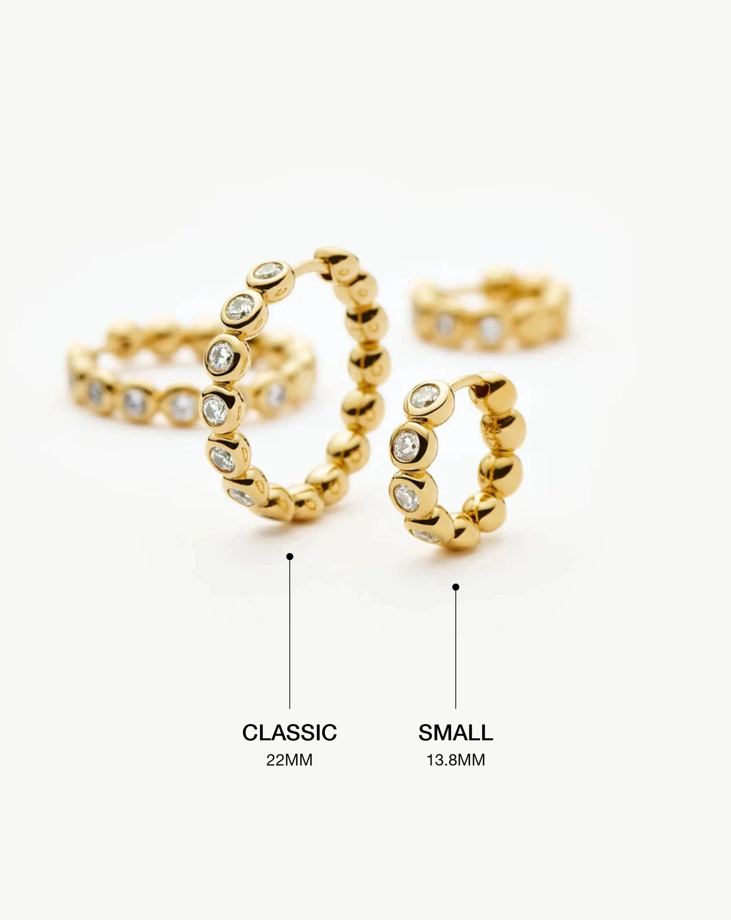 Tennis Classic Hoop Earrings | 18ct Gold Plated/Cubic Zirconia Earrings Missoma 
