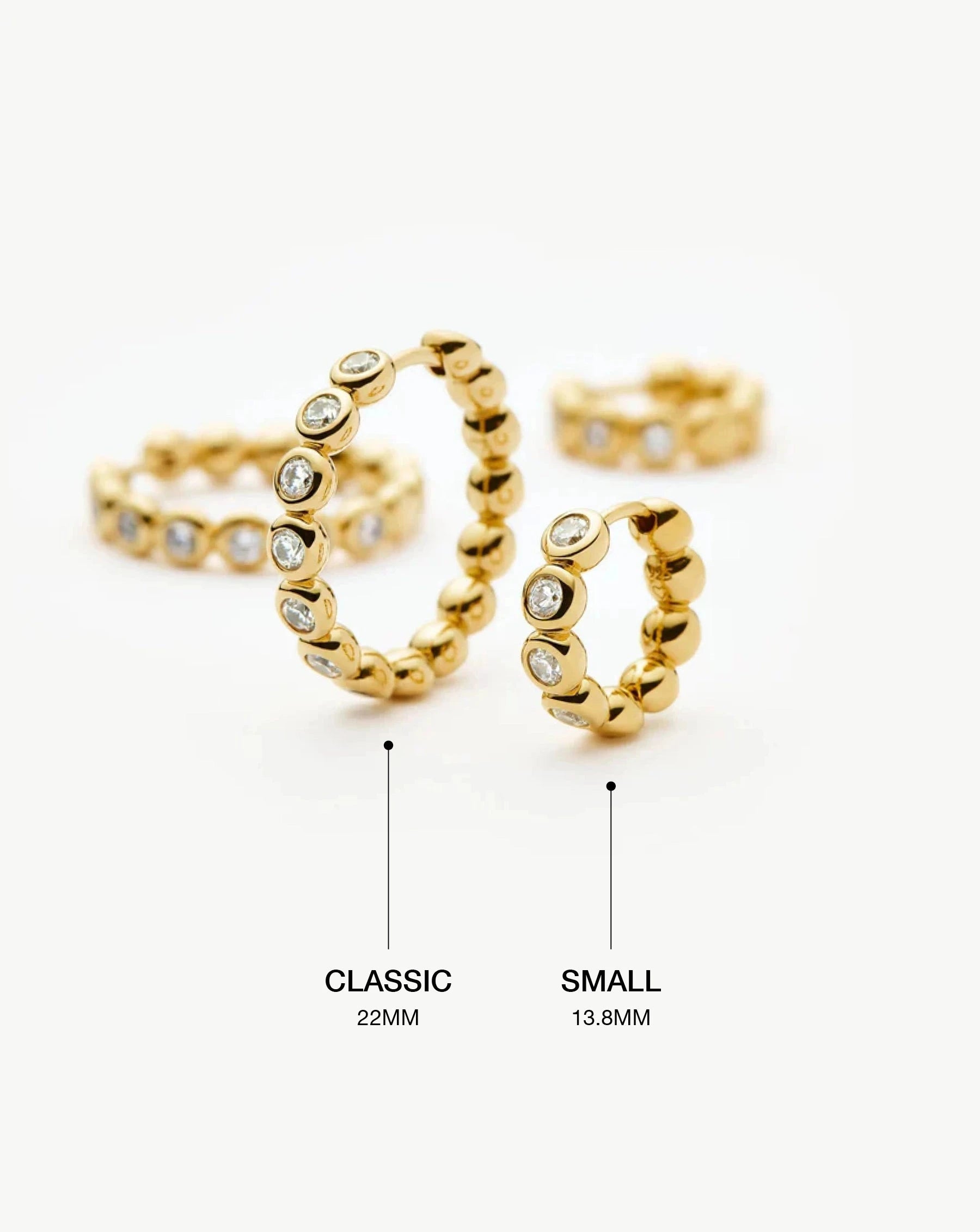 Tennis Classic Hoop Earrings | 18ct Gold Plated/Cubic Zirconia Earrings Missoma 