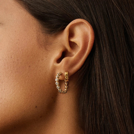 Tennis Classic Hoop Earrings | 18ct Gold Plated/Cubic Zirconia Earrings Missoma 