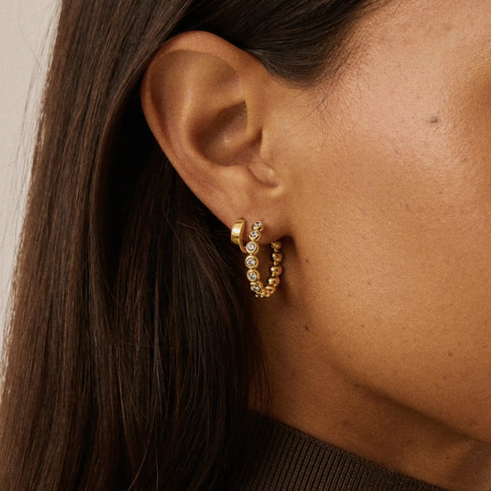 Tennis Classic Hoop Earrings | 18ct Gold Plated/Cubic Zirconia Earrings Missoma 