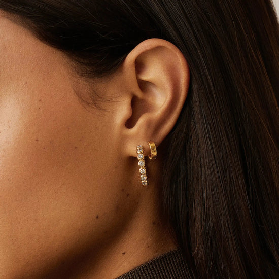 Tennis Classic Hoop Earrings | 18ct Gold Plated/Cubic Zirconia Earrings Missoma 