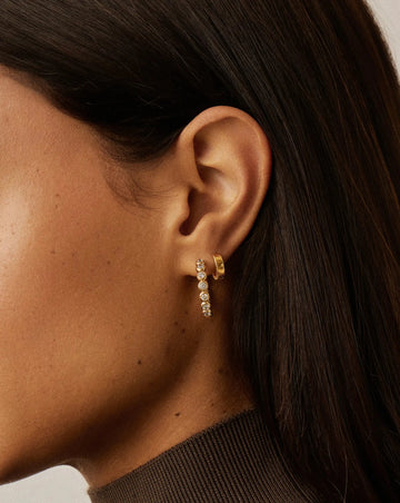 Tennis Classic Hoop Earrings | 18ct Gold Plated/Cubic Zirconia Earrings Missoma 