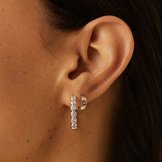 Tennis Classic Hoop Earrings | Silver Plated/Cubic Zirconia Earrings Missoma 