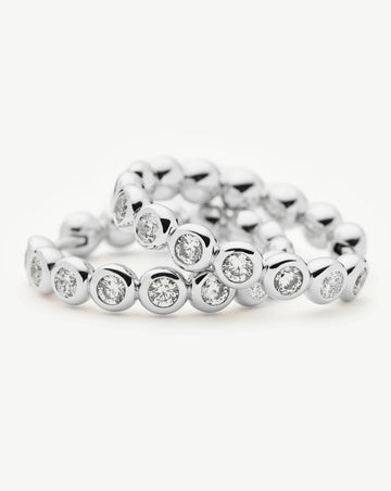 Tennis Classic Hoop Earrings | Silver Plated/Cubic Zirconia Earrings Missoma 
