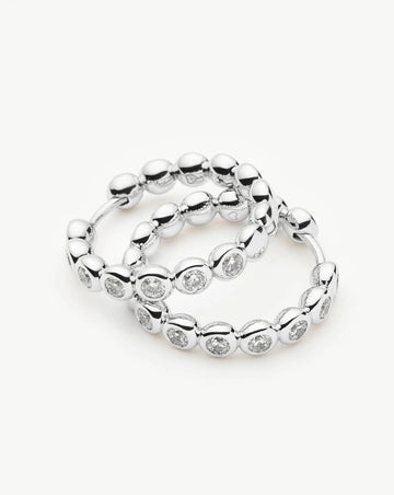 Tennis Classic Hoop Earrings | Silver Plated/Cubic Zirconia Earrings Missoma 