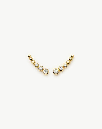 Tennis Climber Earrings | 18ct Gold Vermeil/Cubic Zirconia Earrings Missoma 