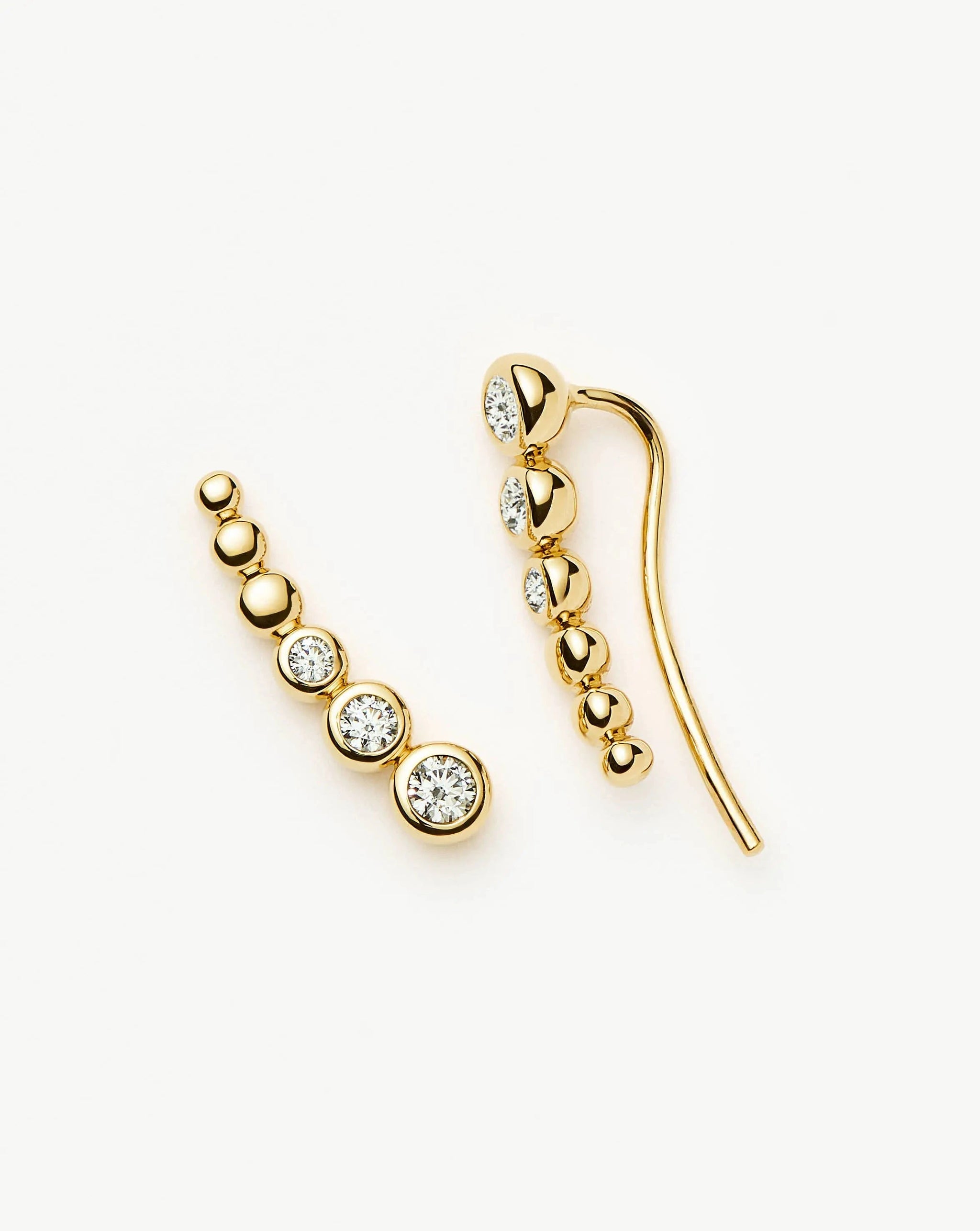 Tennis Climber Earrings | 18ct Gold Vermeil/Cubic Zirconia Earrings Missoma 