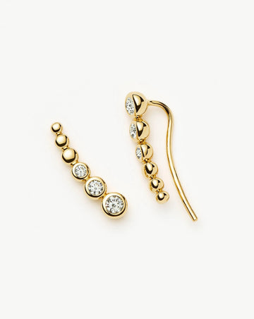 Tennis Climber Earrings | 18ct Gold Vermeil/Cubic Zirconia Earrings Missoma 