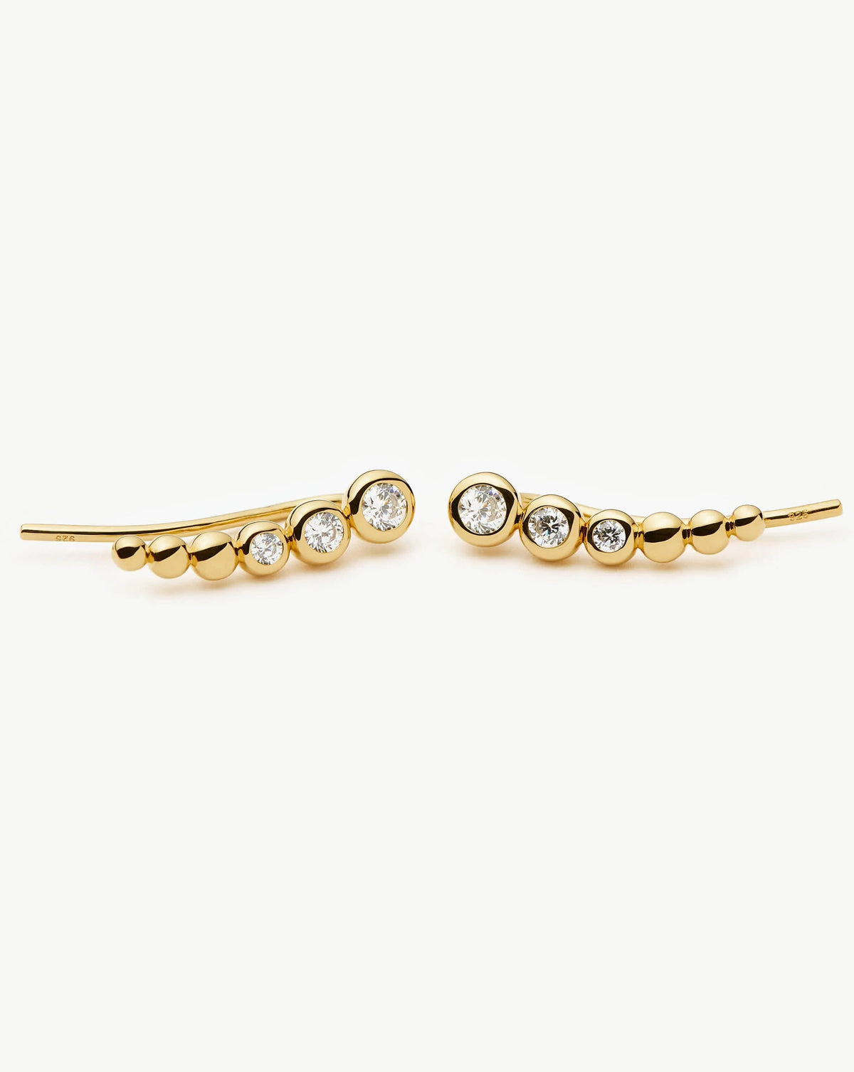 Tennis Climber Earrings | 18ct Gold Vermeil/Cubic Zirconia Earrings Missoma 