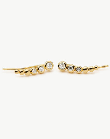 Tennis Climber Earrings | 18ct Gold Vermeil/Cubic Zirconia Earrings Missoma 