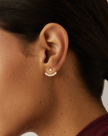 Tennis Ear Jacket Stud Earrings | 18ct Gold Vermeil/Cubic Zirconia Earrings Missoma 