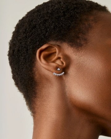 Tennis Ear Jacket Stud Earrings | Sterling Silver/Cubic Zirconia Earrings Missoma 
