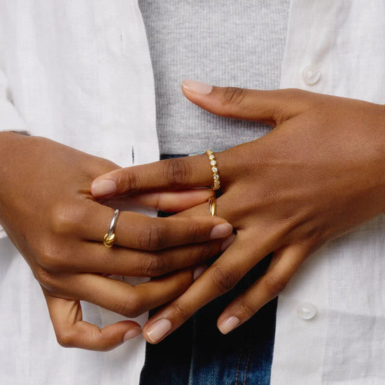 Tennis Eternity Stacking Ring | 18ct Gold Vermeil/Cubic Zirconia Rings Missoma 