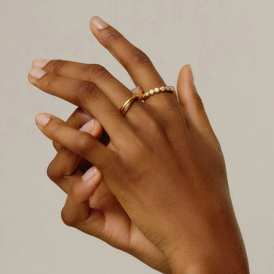 Tennis Eternity Stacking Ring | 18ct Gold Vermeil/Cubic Zirconia Rings Missoma 