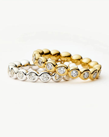 Tennis Eternity Stacking Ring Set | 18ct Gold Vermeil/Sterling Silver/Cubic Zirconia Rings Missoma 