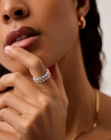 Tennis Eternity Stacking Ring Set | 18ct Gold Vermeil/Sterling Silver/Cubic Zirconia Rings Missoma 