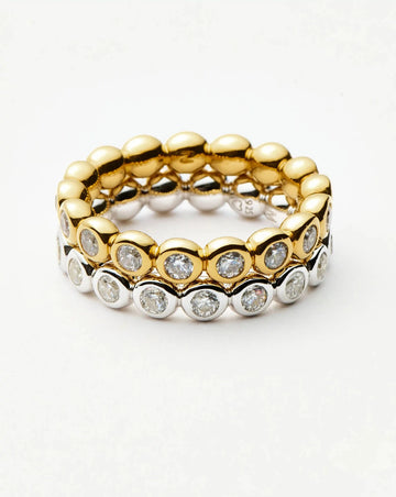 Tennis Eternity Stacking Ring Set | 18ct Gold Vermeil/Sterling Silver/Cubic Zirconia Rings Missoma 