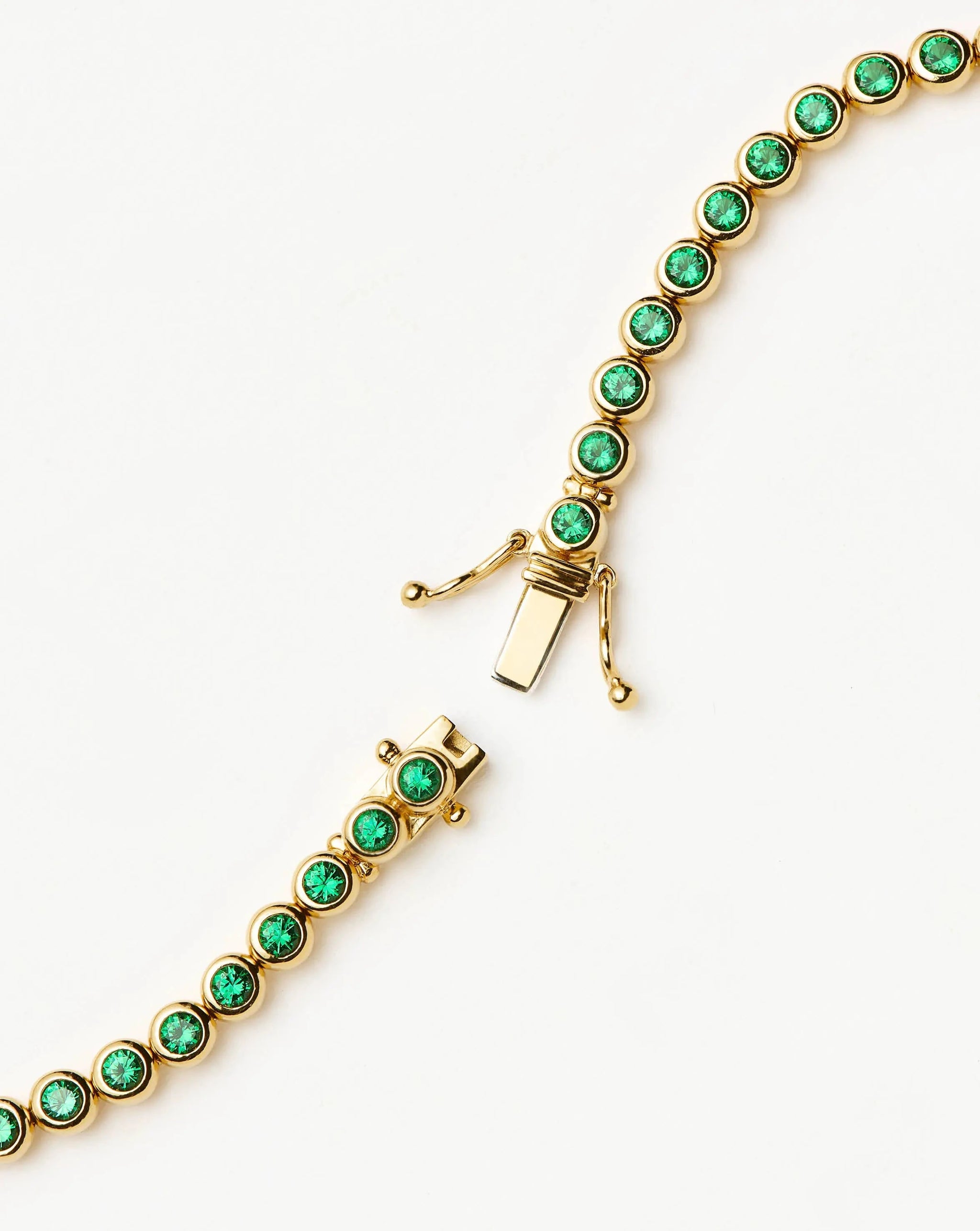 Tennis Round Bracelet | 18ct Gold Vermeil/Emerald Green Nano-crystal Bracelets Missoma 