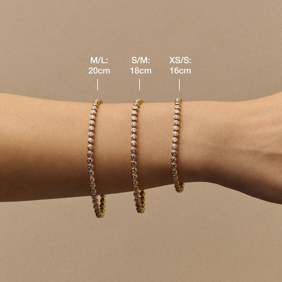 Tennis Round Bracelet | 18ct Gold Vermeil/Sapphire Blue Nano-crystal Bracelets Missoma 