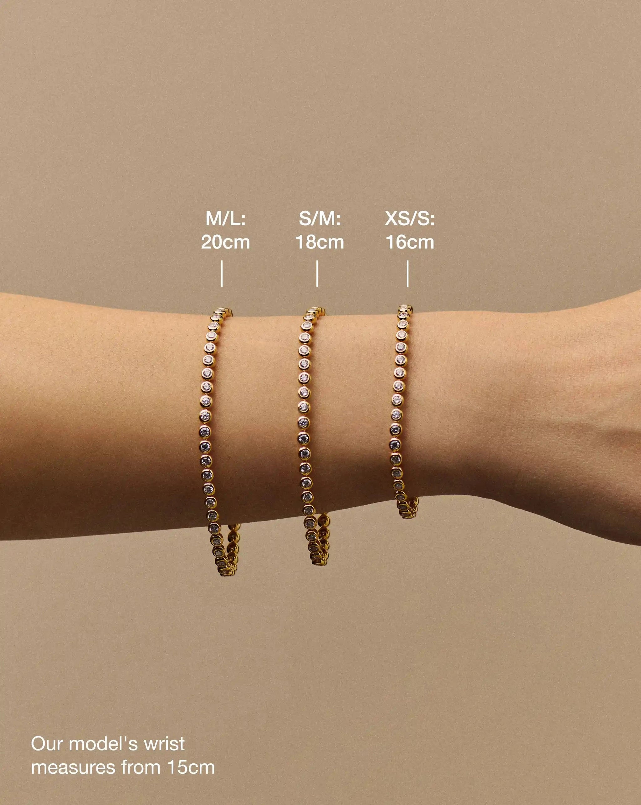 Tennis Round Bracelet | 18ct Gold Vermeil/Sapphire Blue Nano-crystal Bracelets Missoma 