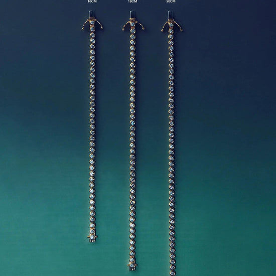 Tennis Round Bracelet | Sterling Silver/Sapphire Blue Nano-crystal Bracelets Missoma 