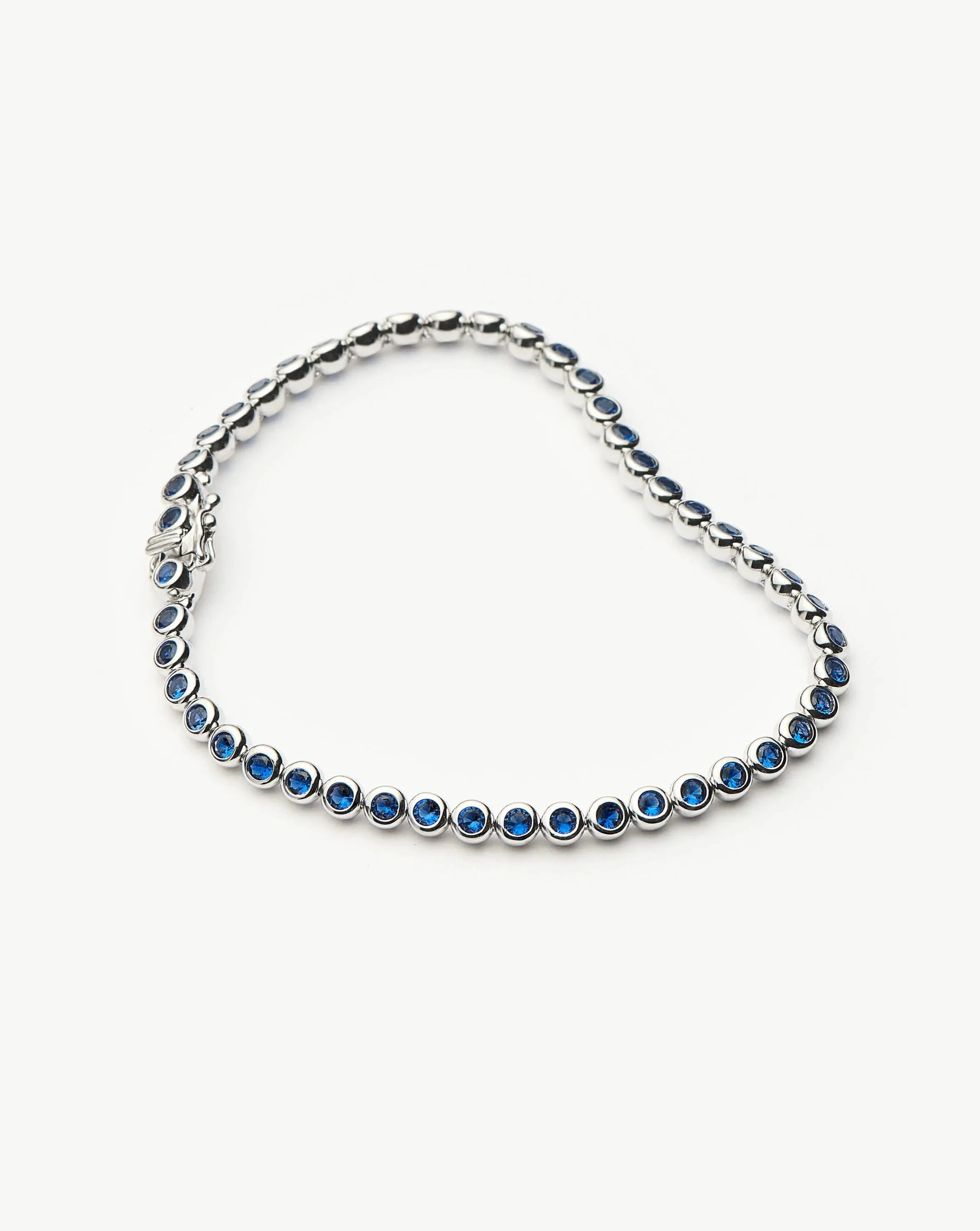 Tennis Round Bracelet | Sterling Silver/Sapphire Blue Nano-crystal Bracelets Missoma 