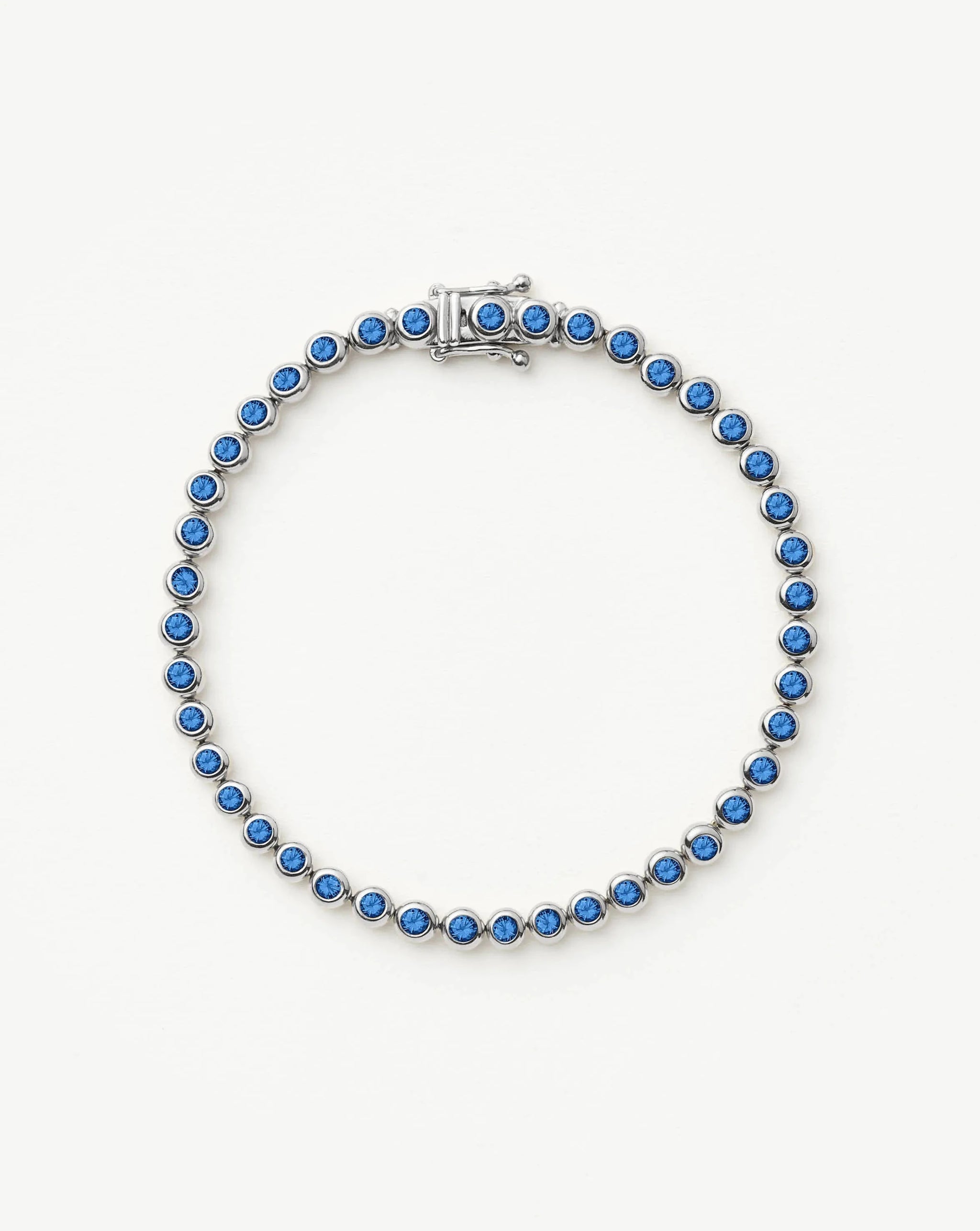 Tennis Round Bracelet | Sterling Silver/Sapphire Blue Nano-crystal Bracelets Missoma 