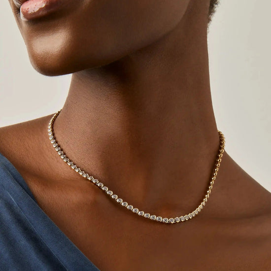 Tennis Round Necklace | 18ct Gold Plated/Cubic Zirconia Necklaces Missoma 