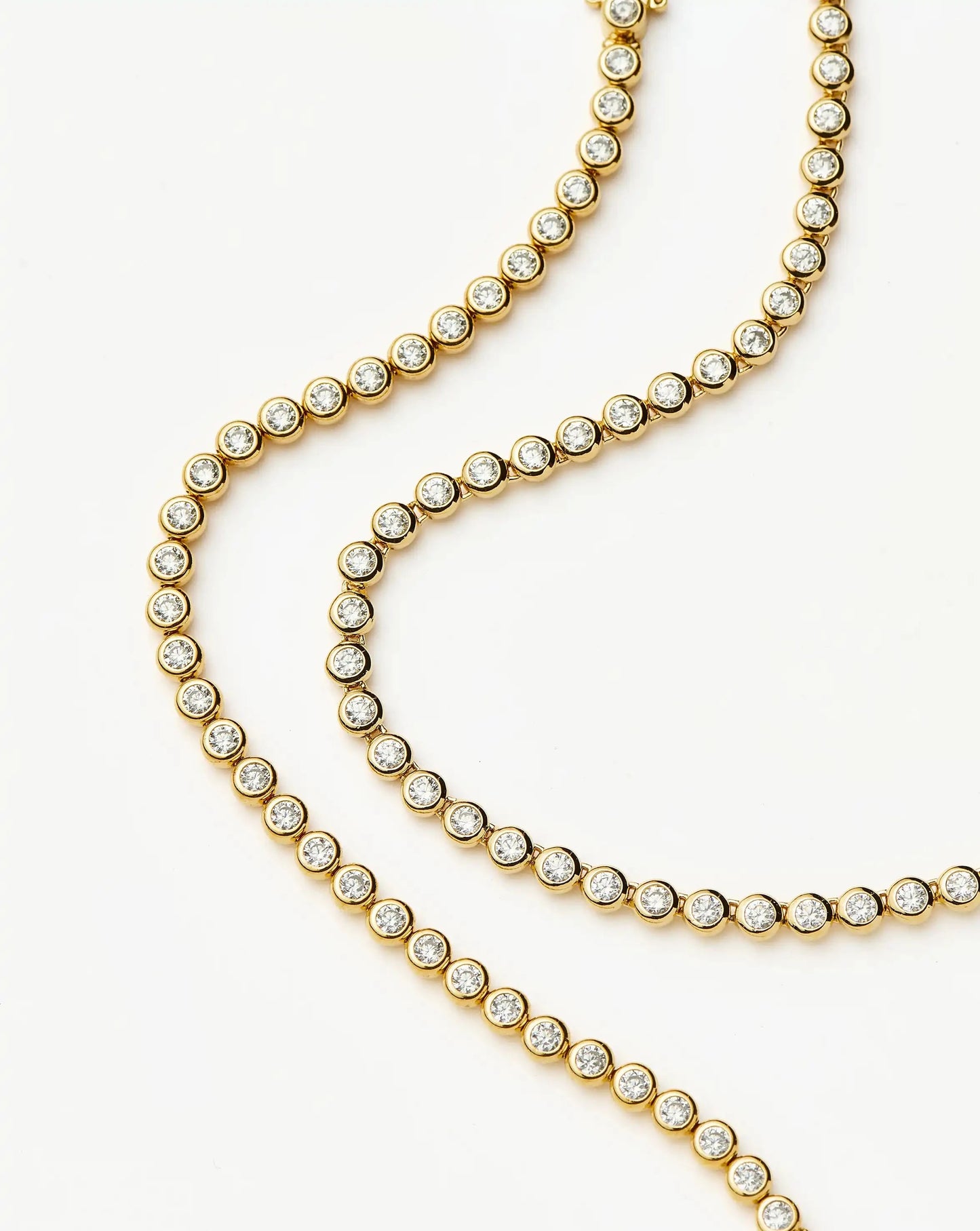 Tennis Round Necklace & Bracelet Set | 18ct Gold Plated/18ct Gold Vermeil/Cubic Zirconia Bracelets Missoma 