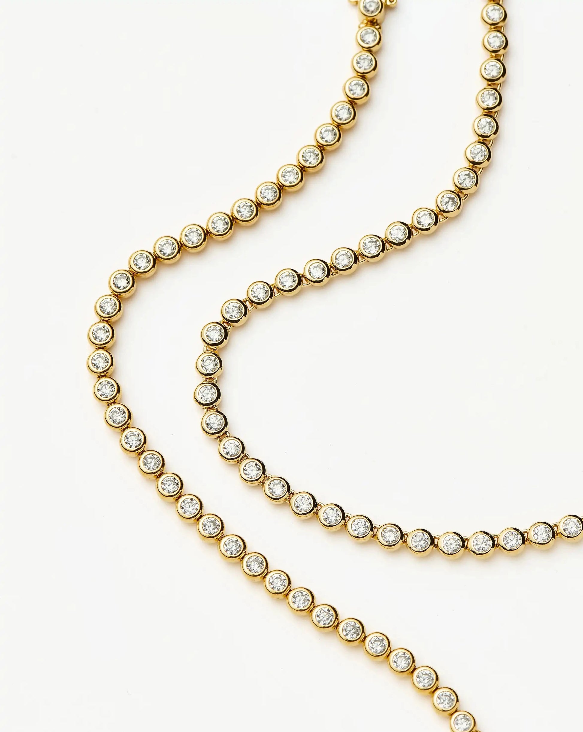 Tennis Round Necklace & Bracelet Set | 18ct Gold Plated/18ct Gold Vermeil/Cubic Zirconia Bracelets Missoma 
