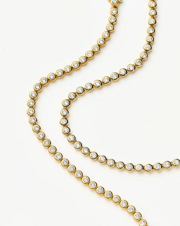 Tennis Round Necklace & Bracelet Set | 18ct Gold Plated/18ct Gold Vermeil/Cubic Zirconia Bracelets Missoma 