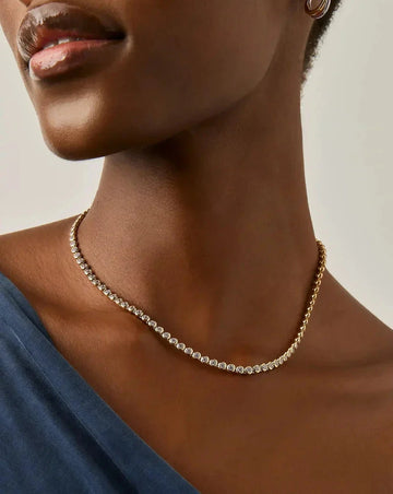 Tennis Round Necklace & Bracelet Set | 18ct Gold Plated/18ct Gold Vermeil/Cubic Zirconia Bracelets Missoma 