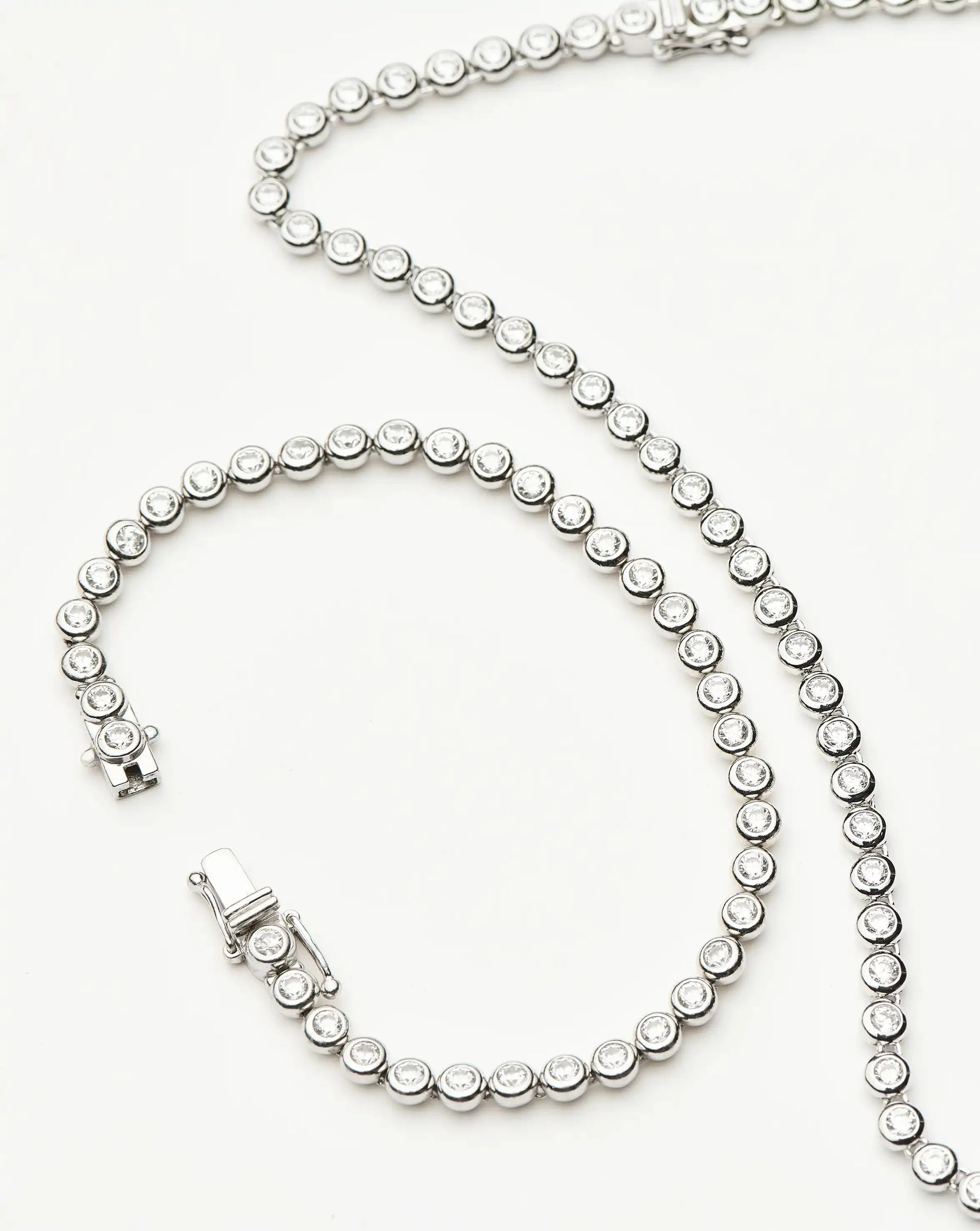 Tennis Round Necklace & Bracelet Set | Silver Plated/Sterling Silver/Cubic Zirconia Bracelets Missoma 