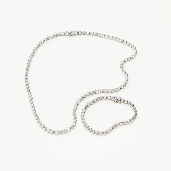 Tennis Round Necklace & Bracelet Set | Silver Plated/Sterling Silver/Cubic Zirconia Bracelets Missoma 