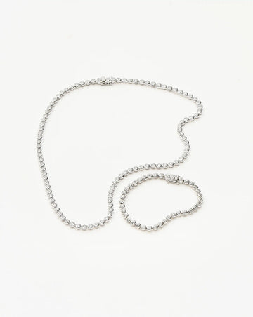 Tennis Round Necklace & Bracelet Set | Silver Plated/Sterling Silver/Cubic Zirconia Bracelets Missoma 