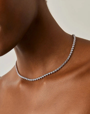 Tennis Round Necklace | Silver Plated/Cubic Zirconia Necklaces Missoma 