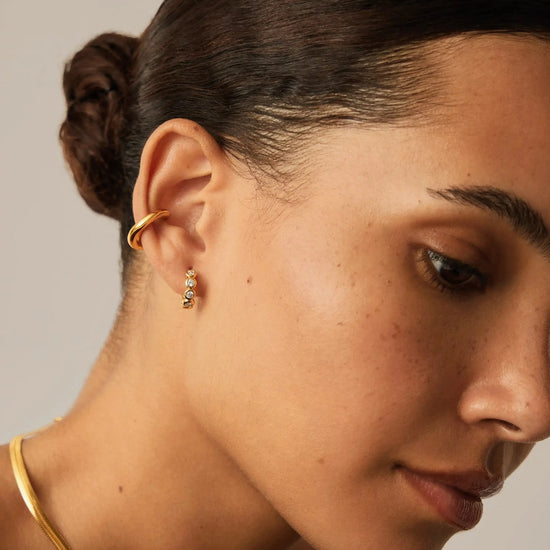Tennis Small Hoop Earrings | 18ct Gold Vermeil Cubic Zirconia Earrings Missoma 