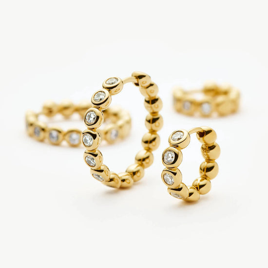 Tennis Small Hoop Earrings | 18ct Gold Vermeil Cubic Zirconia Earrings Missoma 