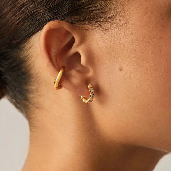 Tennis Small Hoop Earrings | 18ct Gold Vermeil Cubic Zirconia Earrings Missoma 