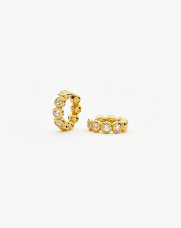 Tennis Small Hoop Earrings| 18ct Gold Vermeil Cubic Zirconia Earrings Missoma 