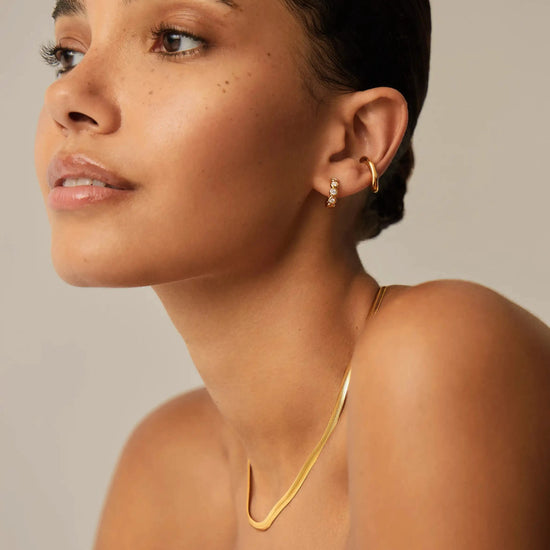 Tennis Small Hoop Earrings | 18ct Gold Vermeil Cubic Zirconia Earrings Missoma 