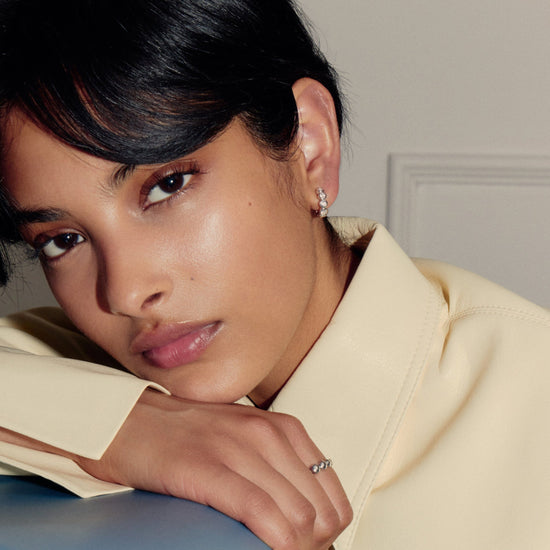 Tennis Small Hoop Earrings| Sterling Silver Cubic Zirconia Earrings Missoma 