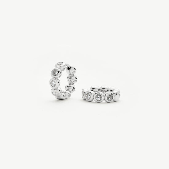 Tennis Small Hoop Earrings| Sterling Silver Cubic Zirconia Earrings Missoma 