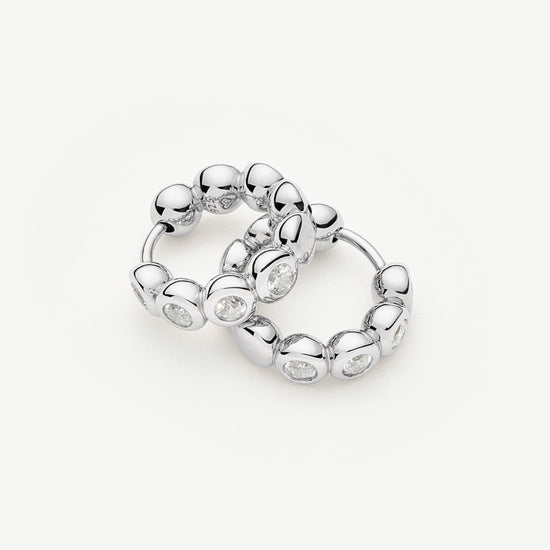 Tennis Small Hoop Earrings| Sterling Silver Cubic Zirconia Earrings Missoma 
