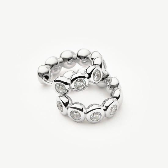 Tennis Small Hoop Earrings| Sterling Silver Cubic Zirconia Earrings Missoma 