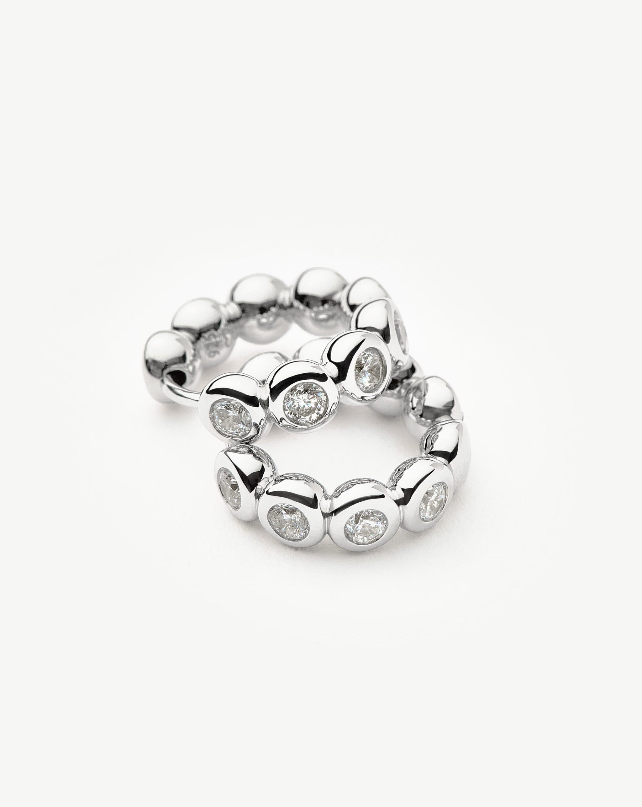 Tennis Small Hoop Earrings| Sterling Silver Cubic Zirconia Earrings Missoma 