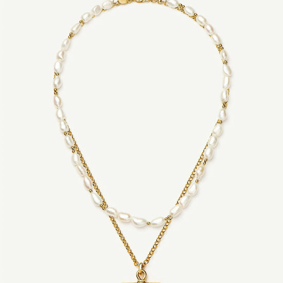 The Andy T-Bar Necklace Set | 18ct Gold Plated/Pearl Necklaces Missoma 