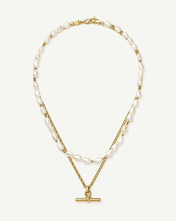 The Andy T-Bar Necklace Set | 18ct Gold Plated/Pearl Necklaces Missoma 