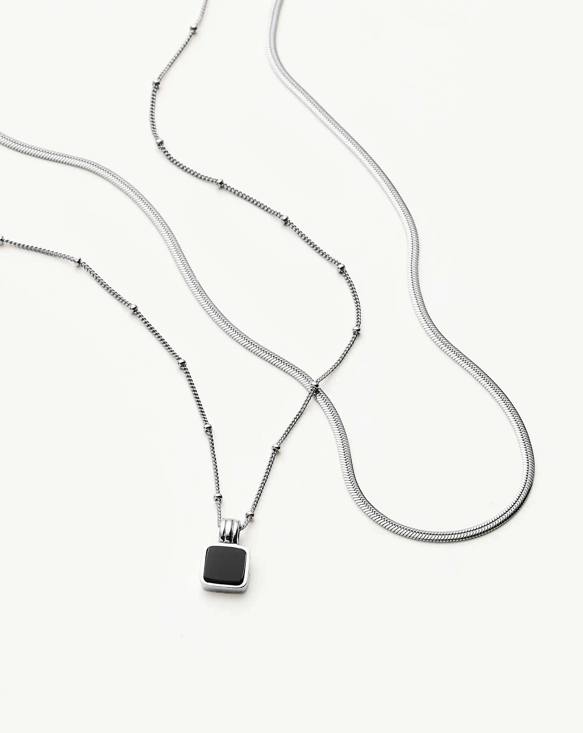 The Black Onyx Necklace Set | Sterling Silver, Silver Plated Necklace Sets Missoma 