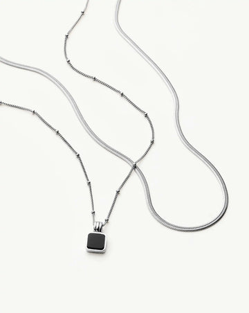 The Black Onyx Necklace Set | Sterling Silver, Silver Plated Necklace Sets Missoma 